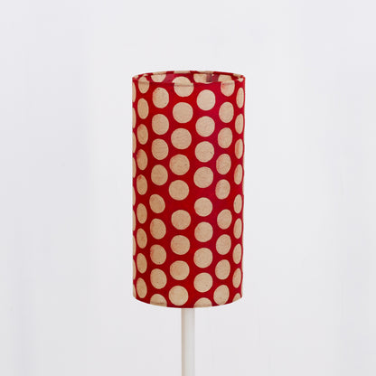 Drum Lamp Shade - P84 ~ Batik Dots on Red, 15cm(diameter)