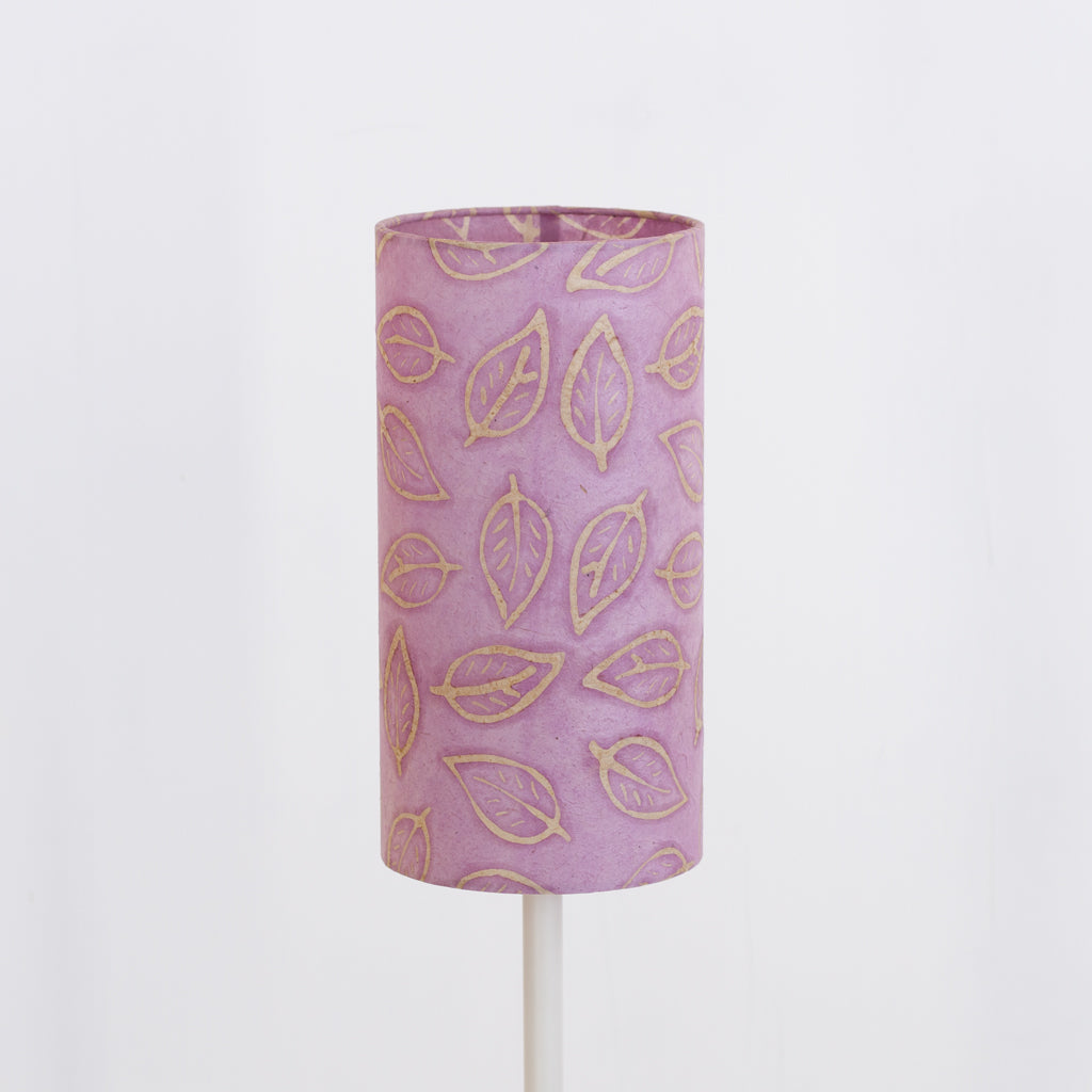 Drum Lamp Shade - P68 ~ Batik Leaf on Purple, 15cm(diameter)