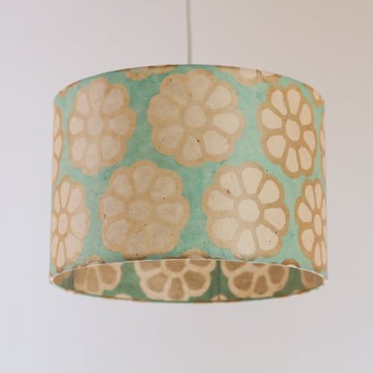 Drum Lamp Shades P98 ~ Batik Big Flower on Seafoam