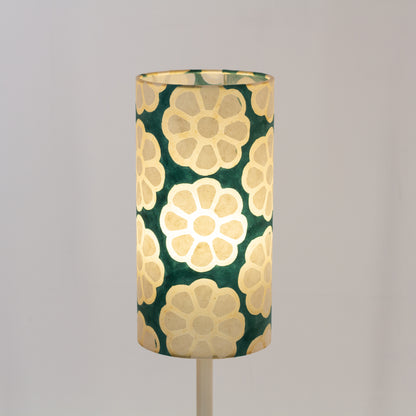 Drum Lamp Shade - P19 ~ Batik Big Flower on Rainforest, 15cm(diameter)