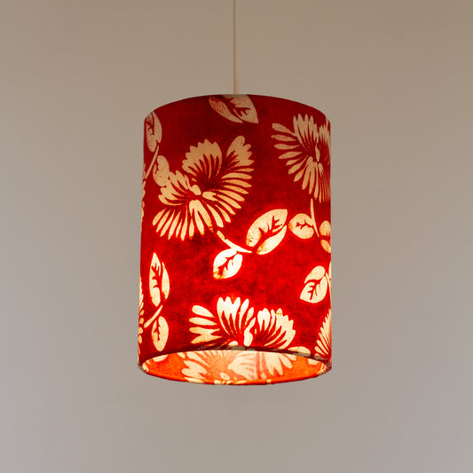 Drum Lamp Shade (15x20cm) - B118 - Batik Peony Red