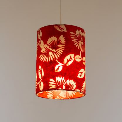 Drum Lamp Shade - B118 - Batik Peony Red, 15cm(diameter)