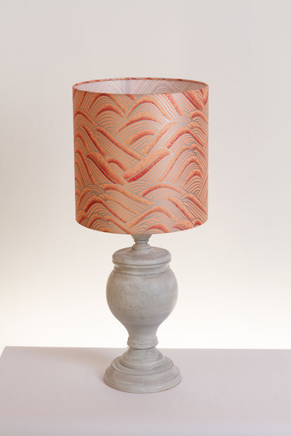 Uthina Table Lamp with 25x25cm Drum Lampshade in W09 ~ Peach Hills