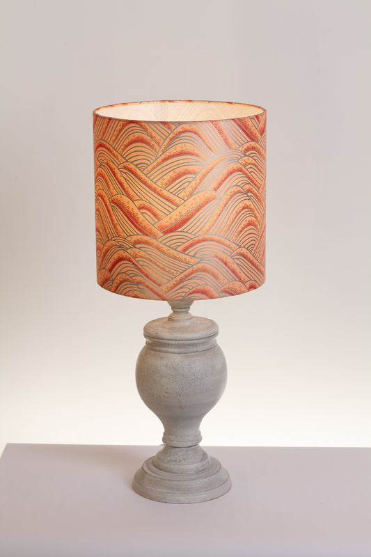 Uthina Table Lamp with 25x25cm Drum Lampshade in W09 ~ Peach Hills