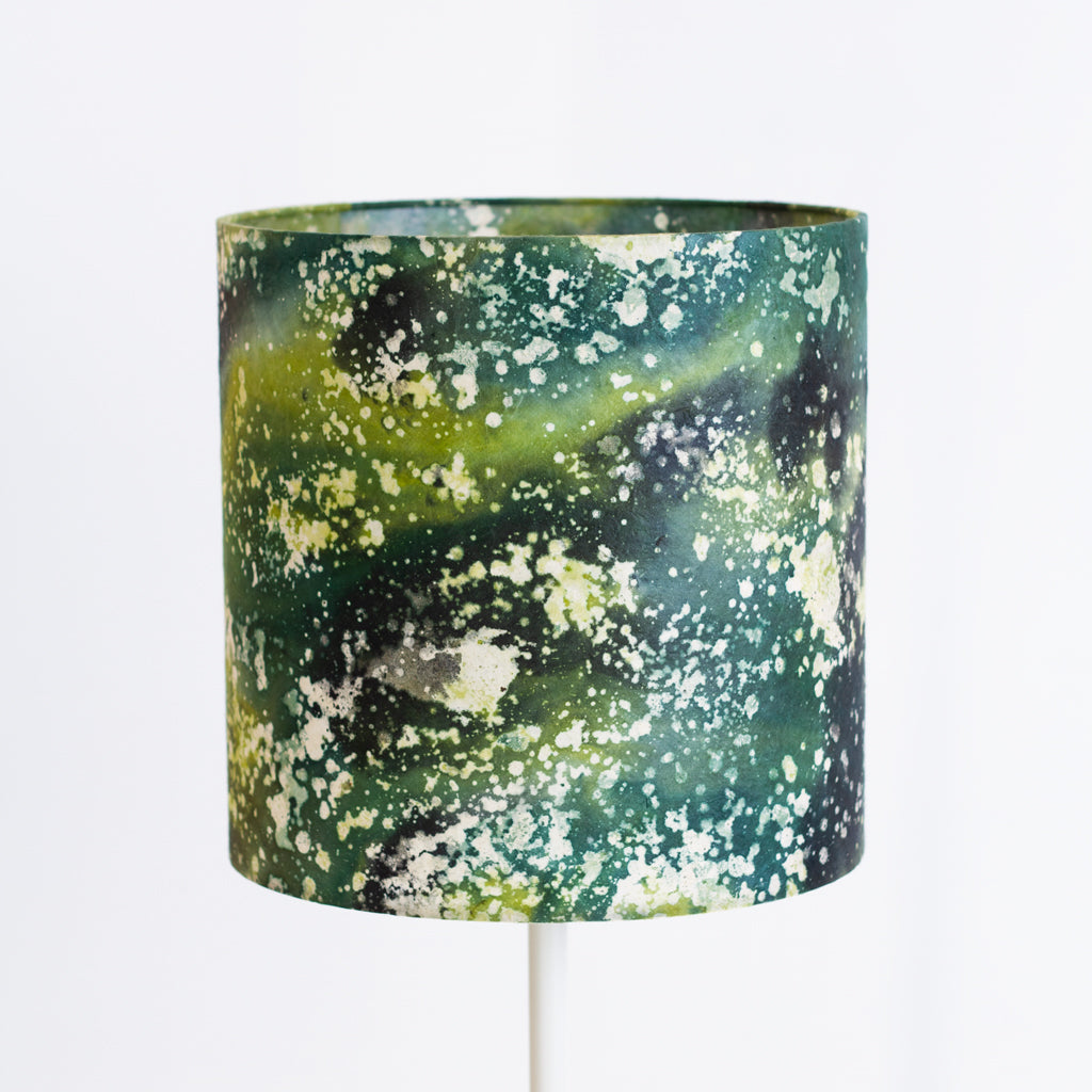 Drum Lamp Shade - B114 ~ Batik Canopy Greens, 30cm(d) x 30cm(h)