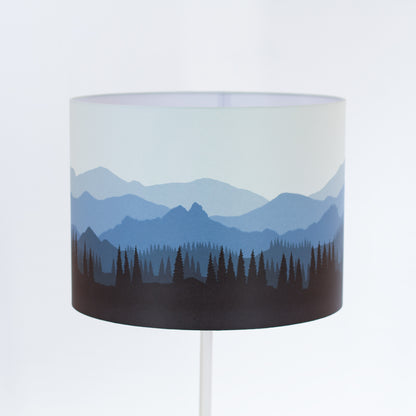 Landscape #4 Print Drum Lamp Shade 40cm(d) x 30cm(h) - Blue (D20)