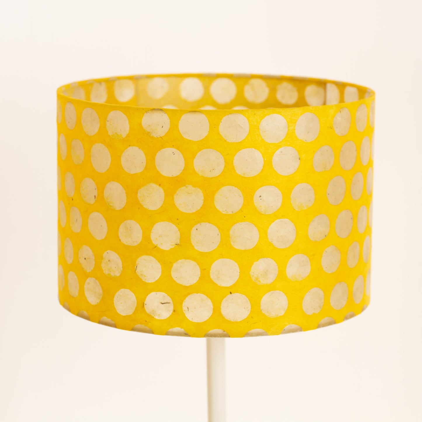 Drum Lamp Shade - P86 ~ Batik Dots on Yellow, 30cm(d) x 20cm(h)