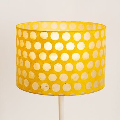 Drum Lamp Shade - P86 ~ Batik Dots on Yellow, 30cm(d) x 20cm(h)