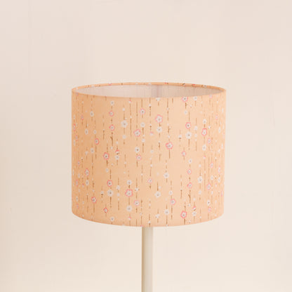 Drum Lamp Shade - W07 - Peach Daisies, 25cm x 20cm