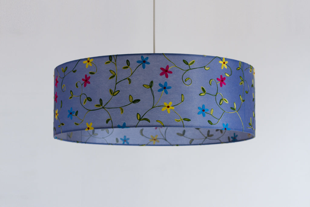 Drum Lamp Shades P46 ~ Embroidered Evening Blue