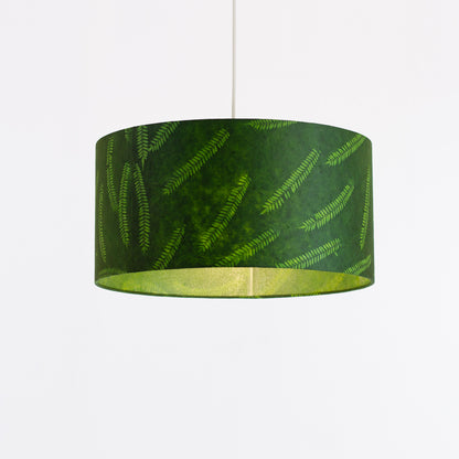 Drum Lamp Shade - P27 - Resistance Dyed Green Fern, 40cm(d) x 20cm(h)