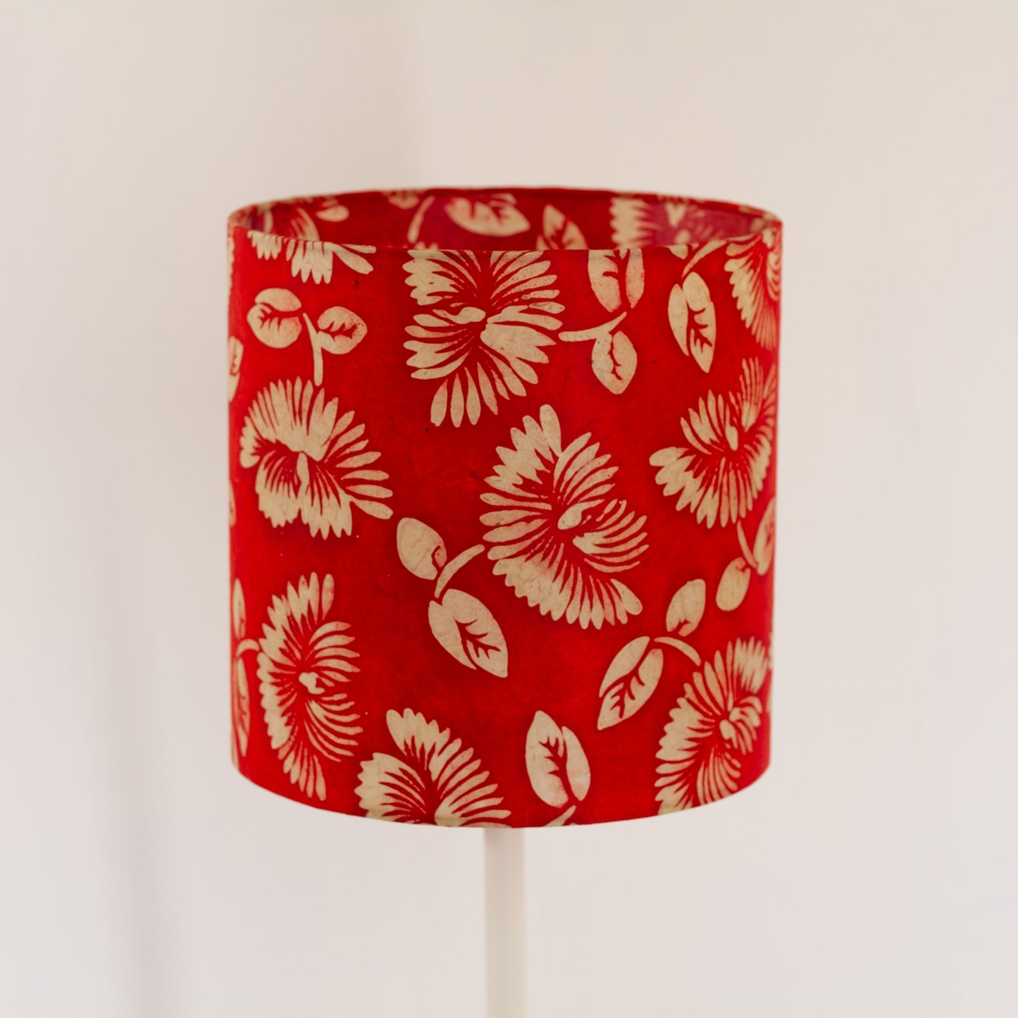Drum Lamp Shade 25cm(d) x 25cm(h) - B118 - Batik Peony Red