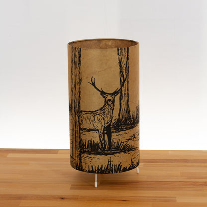 Free Standing Table Lamp - Deer Screen Print on Camel