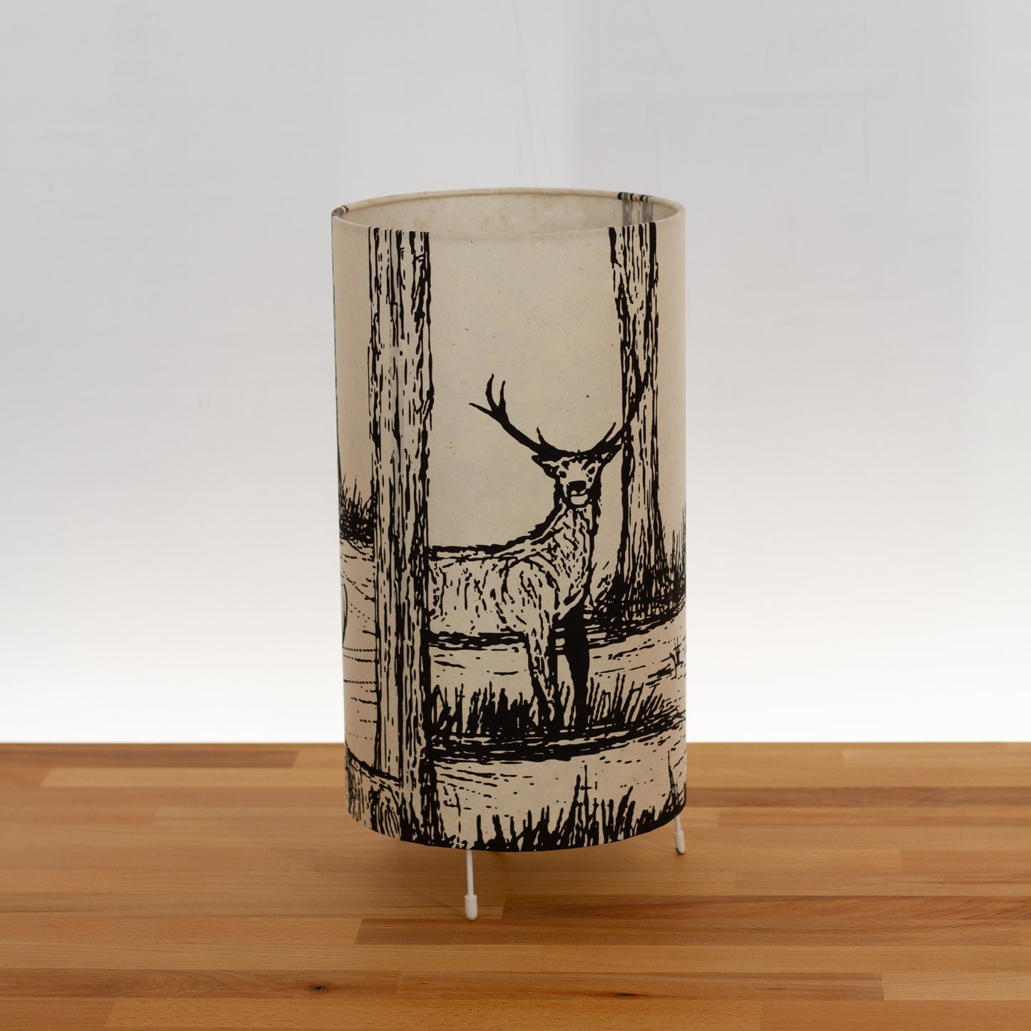 Free Standing Table Lamp - Deer Screen Print Natural