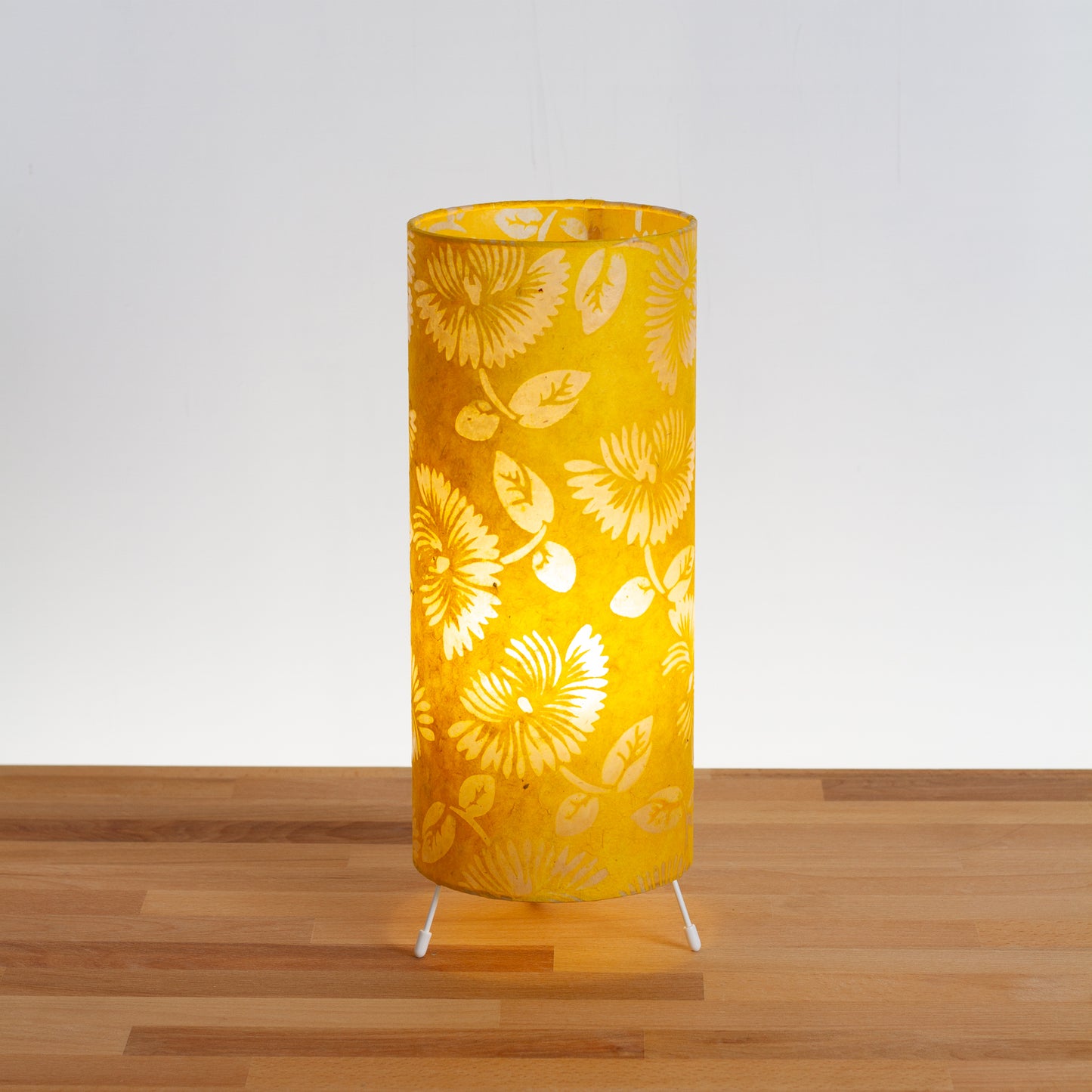 Free Standing Table Lamp Small - B120 - Batik Peony Yellow