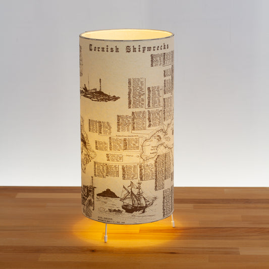 Cornish Shipwrecks Map - Free-standing Table Lamp