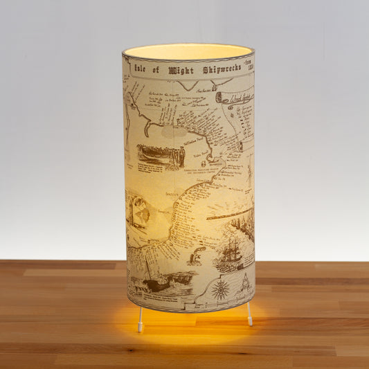 Shipwrecks of the Isle of Wight Map - Free-standing Table Lamp
