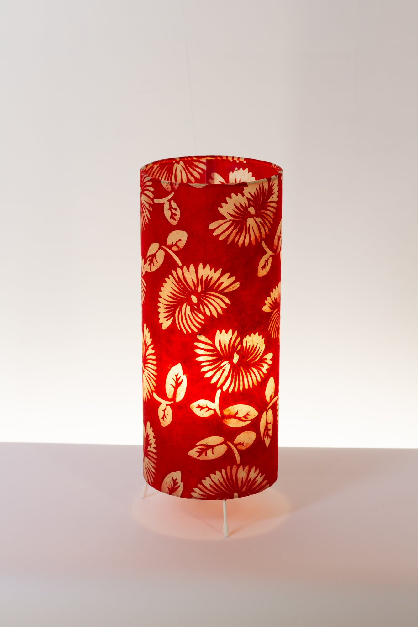 Free Standing Table Lamp Small - B118 - Batik Peony Red