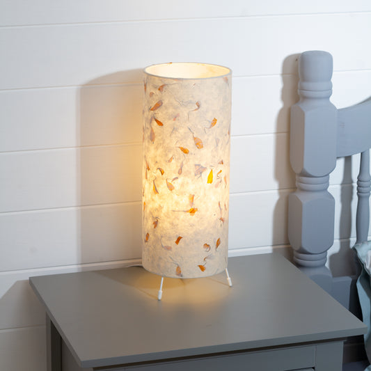 Free Standing Table Lamp Small - P32 ~ Marigold Petals on Natural Lokta