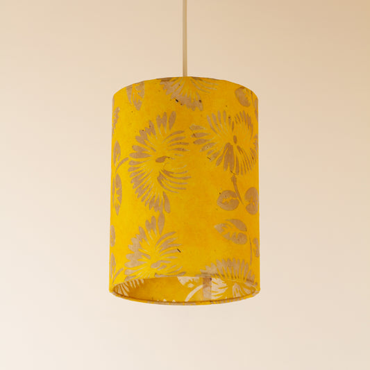 Drum Lamp Shade - B120 ~ Batik Peony Yellow, 15cm(diameter)