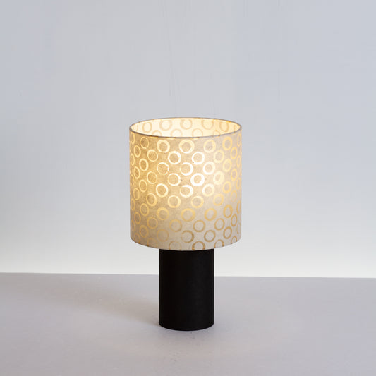 Matching Table Lamp Small with Drum Lamp Shade ~ Batik Natural Circles (P74)
