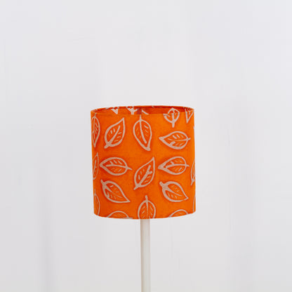 Oval Lamp Shade - B123 ~ Batik Leaf Orange, 20cm(w) x 20cm(h) x 13cm(d)