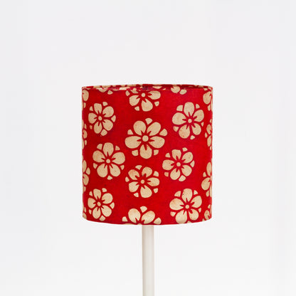 Oval Lamp Shade - P76 - Batik Star Flower Red, 20cm(w) x 20cm(h) x 13cm(d)