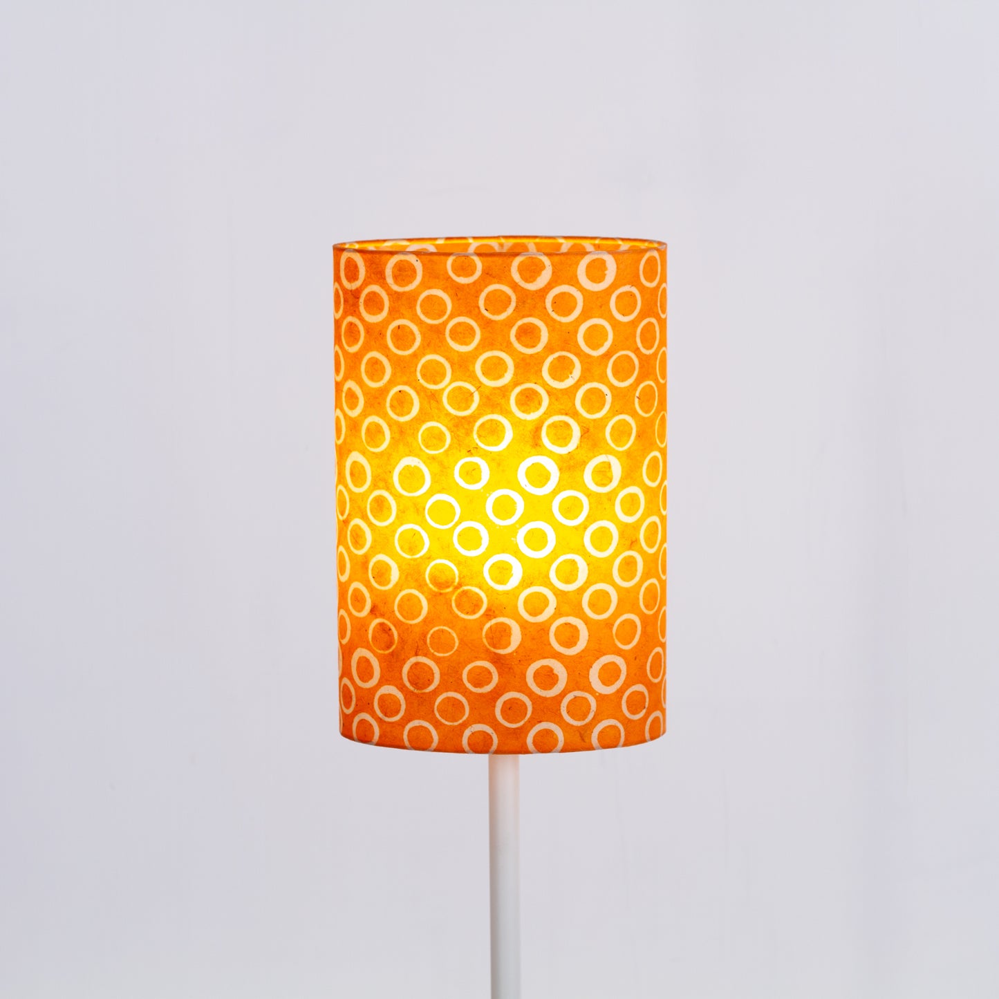 Oval Lamp Shade - P03 - Batik Orange Circles, 20cm(w) x 30cm(h) x 13cm(d)