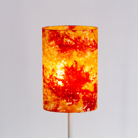 Oval Lamp Shade - B112 ~ Batik Lava Red/Orange, 20cm(w) x 30cm(h) x 13cm(d)