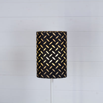 Oval Lamp Shade - P11 - Batik Tread Plate Black, 20cm(w) x 30cm(h) x 13cm(d)