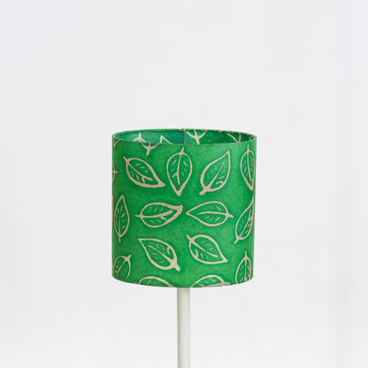 Oval Lamp Shade - B126 ~ Batik Leaf Bright Green, 20cm(w) x 20cm(h) x 13cm(d)