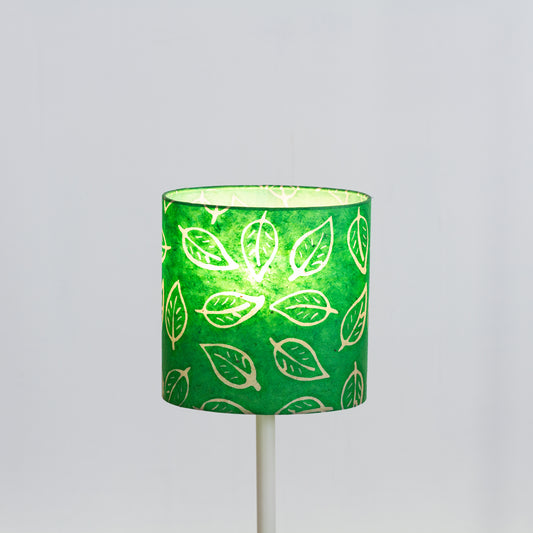 Oval Lamp Shade - B126 ~ Batik Leaf Bright Green, 20cm(w) x 20cm(h) x 13cm(d)