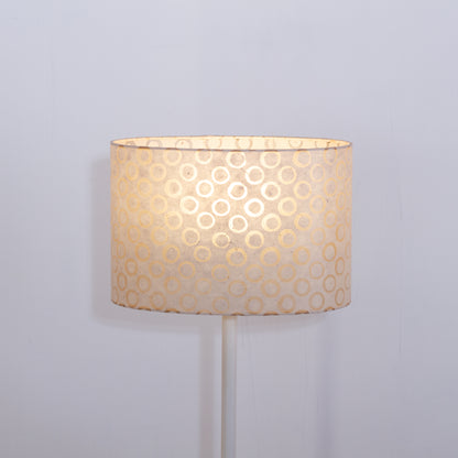 Oval Lamp Shade - P74 - Batik Natural Circles, 30cm(w) x 20cm(h) x 22cm(d)