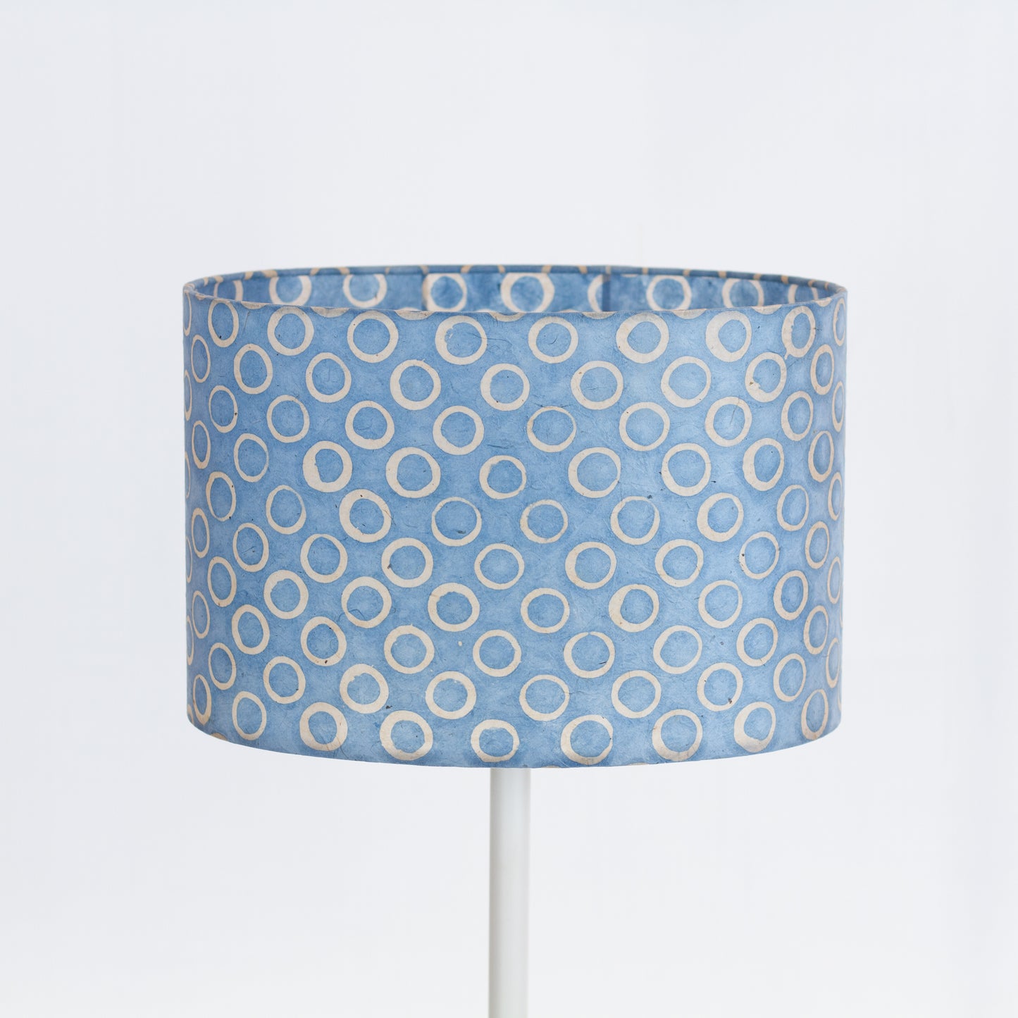 Oval Lamp Shade - P72 - Batik Blue Circles, 30cm(w) x 20cm(h) x 22cm(d)