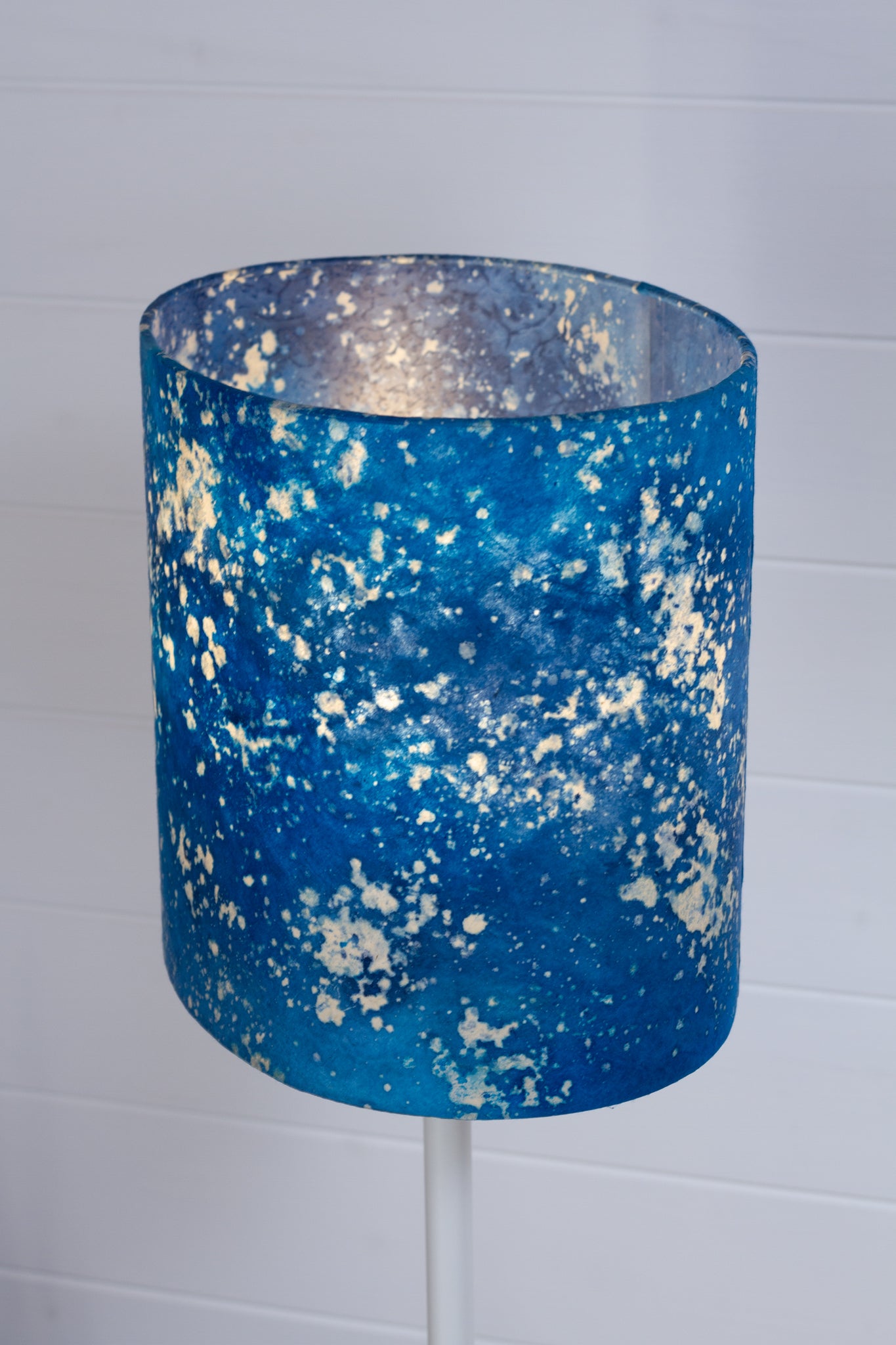 Oval Lamp Shade - B113 ~ Batik Ocean Blues, 30cm(w) x 25cm(h) x 22cm(d)