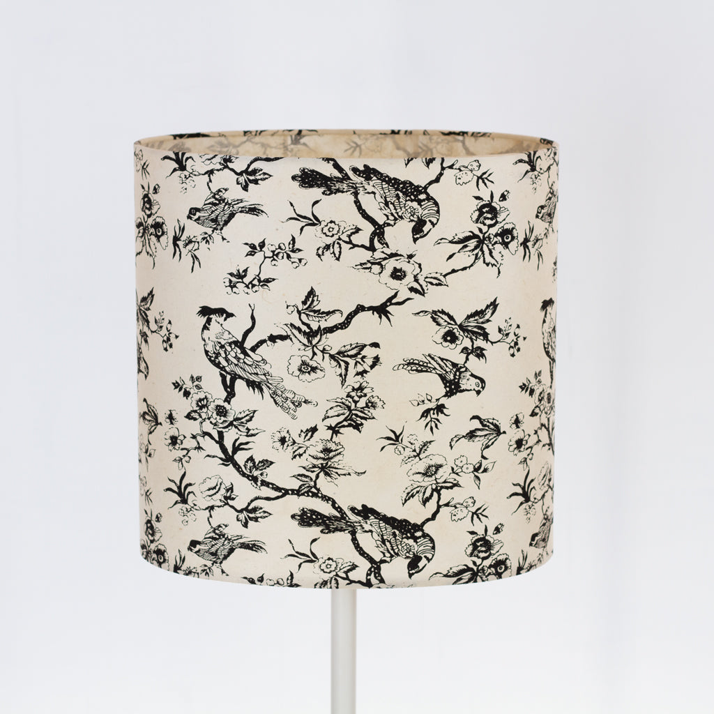 Oval Lamp Shade - P41 - Oriental Birds, 30cm(w) x 30cm(h) x 22cm(d)