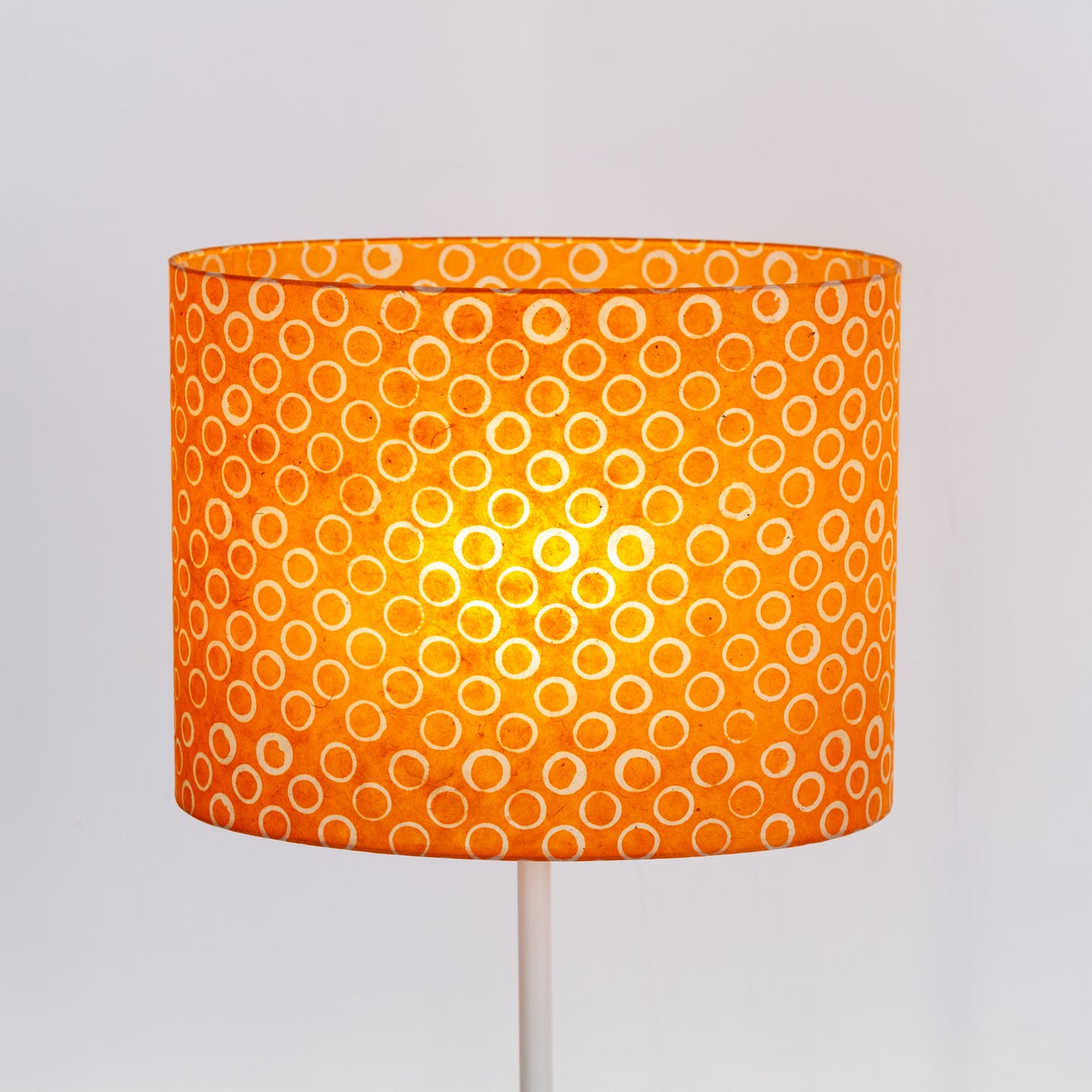 Oval Lamp Shade - P03 - Batik Orange Circles, 40cm(w) x 30cm(h) x 30cm(d)