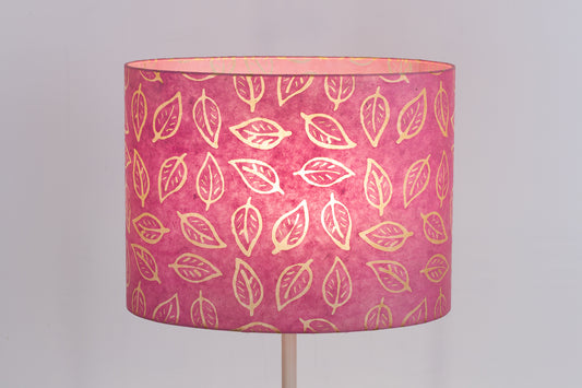 Oval Lamp Shade - P67 - Batik Leaf on Pink, 40cm(w) x 30cm(h) x 30cm(d)