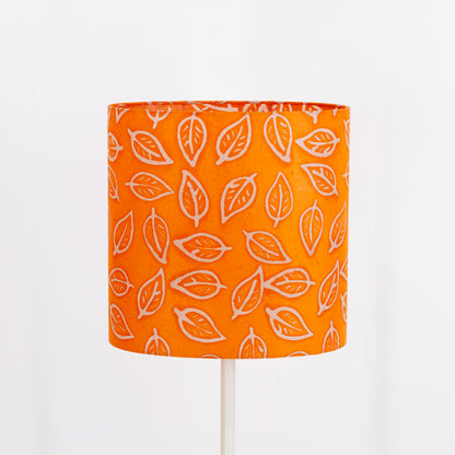 Oval Lamp Shade - B123 ~ Batik Leaf Orange, 30cm(w) x 30cm(h) x 22cm(d)