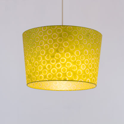 Conical Lamp Shade P02 - Batik Lime Circles, 30cm(top) x 35cm(bottom) x 22cm(height)