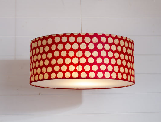 Drum Lamp Shade - P84 ~ Batik Dots on Red, 50cm(d) x 20cm(h)