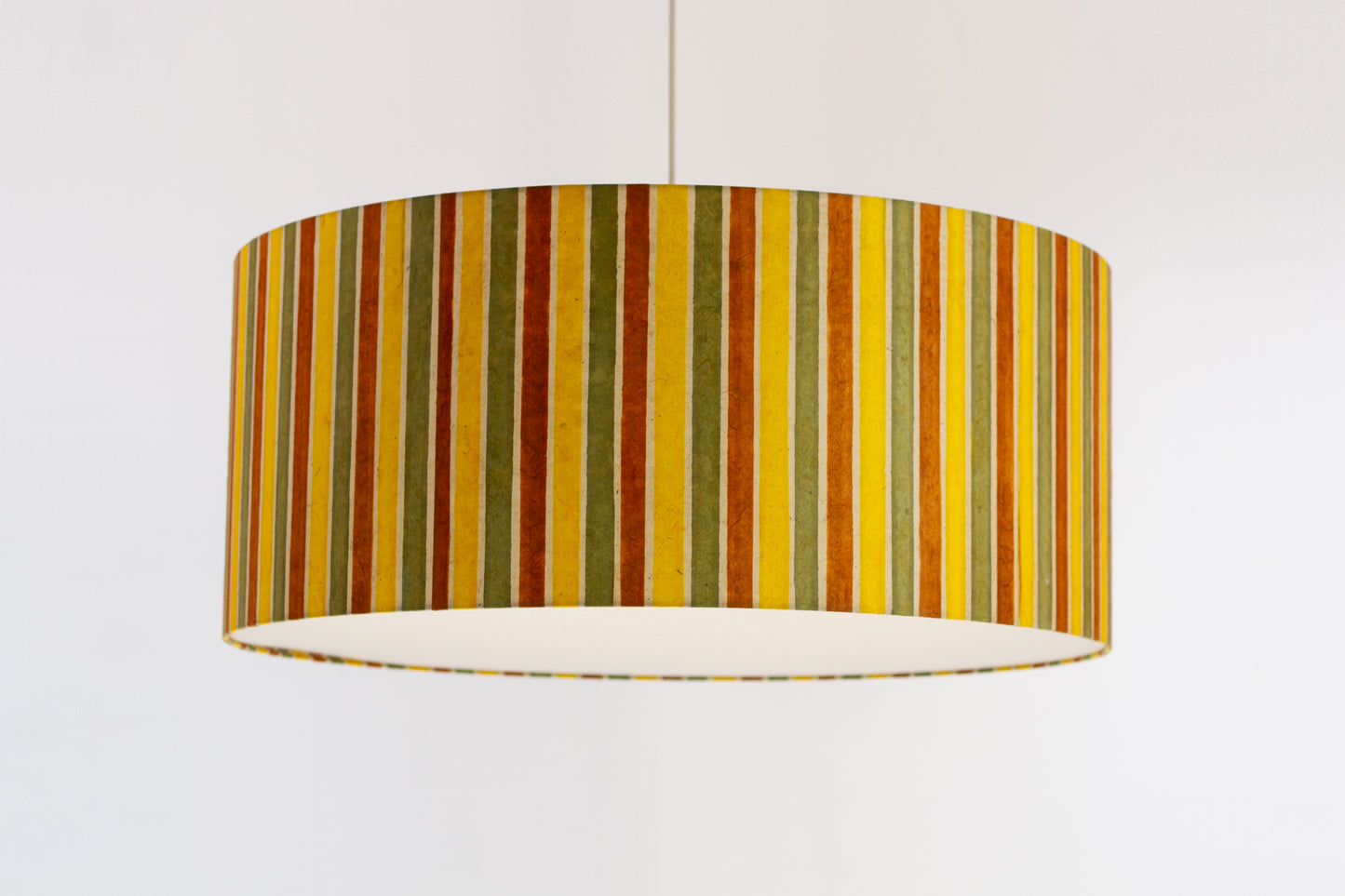Drum Lamp Shade - P06 - Batik Stripes Autumn, 70cm(d) x 30cm(h)