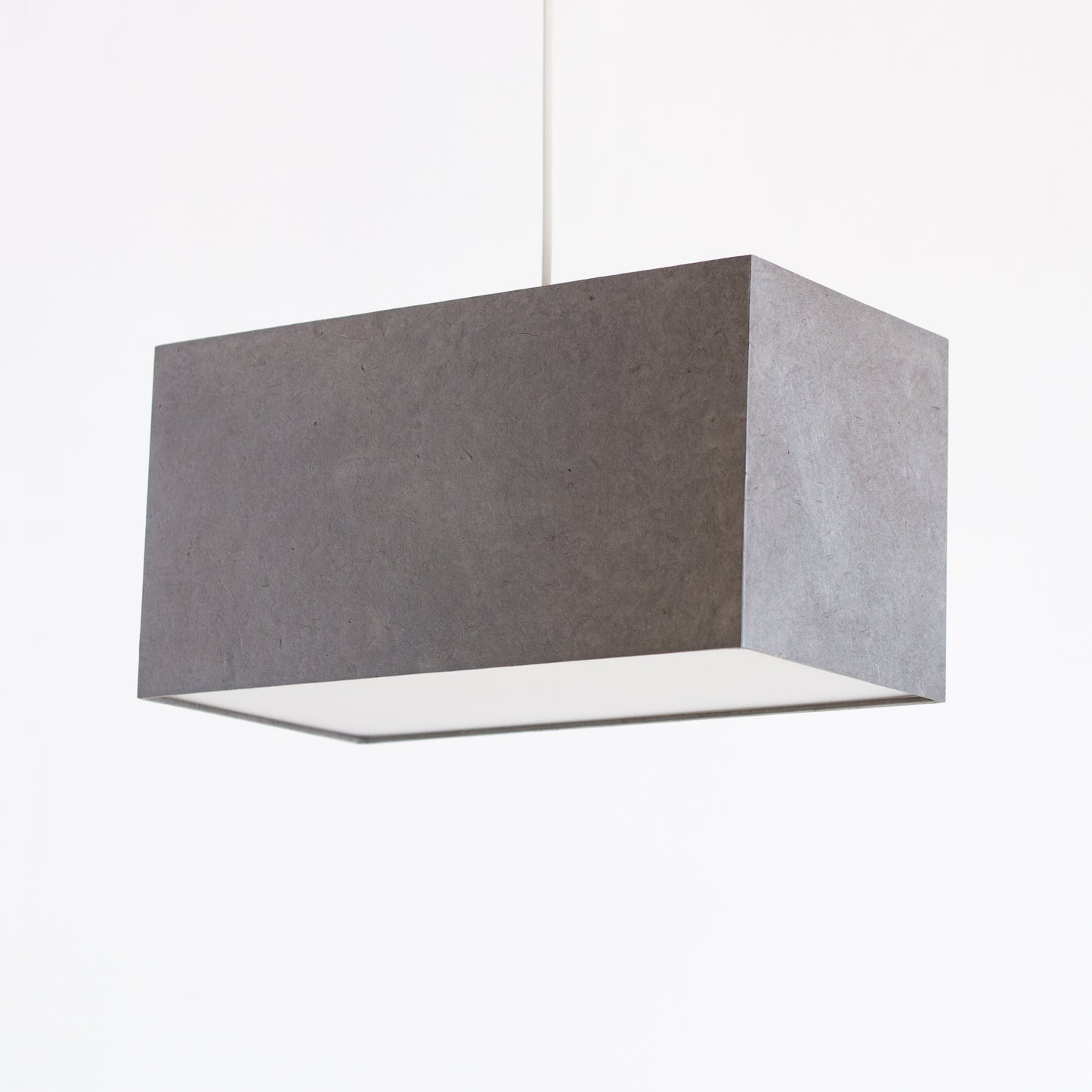 Rectangle Lamp Shade - P53 - Pewter Grey, 40cm(w) x 20cm(h) x 20cm(d)