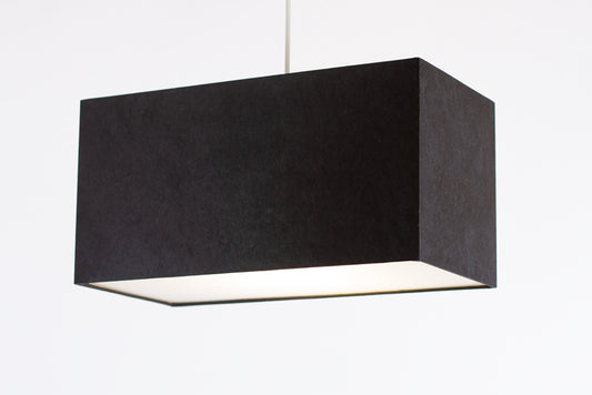 Rectangle Lamp Shade - P55 - Black Lokta, 40cm(w) x 20cm(h) x 20cm(d)