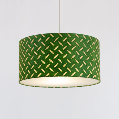 Drum Lamp Shade - P96 - Batik Tread Plate Green, 40cm(d) x 20cm(h)