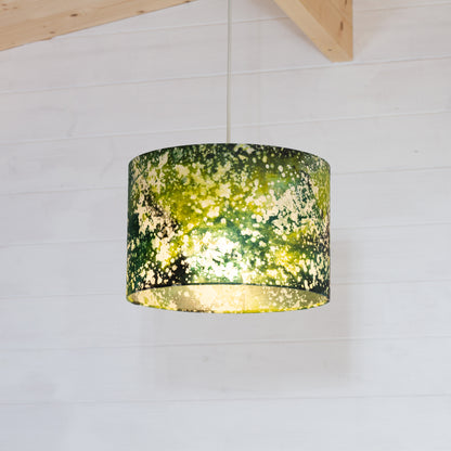 Drum Lamp Shade - B114 ~ Batik Canopy Greens, 30cm(d) x 20cm(h)