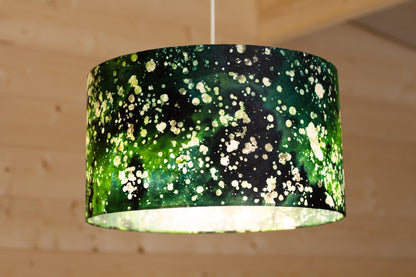 Drum Lamp Shade - B114 ~ Batik Canopy Greens, 35cm(d) x 20cm(h)