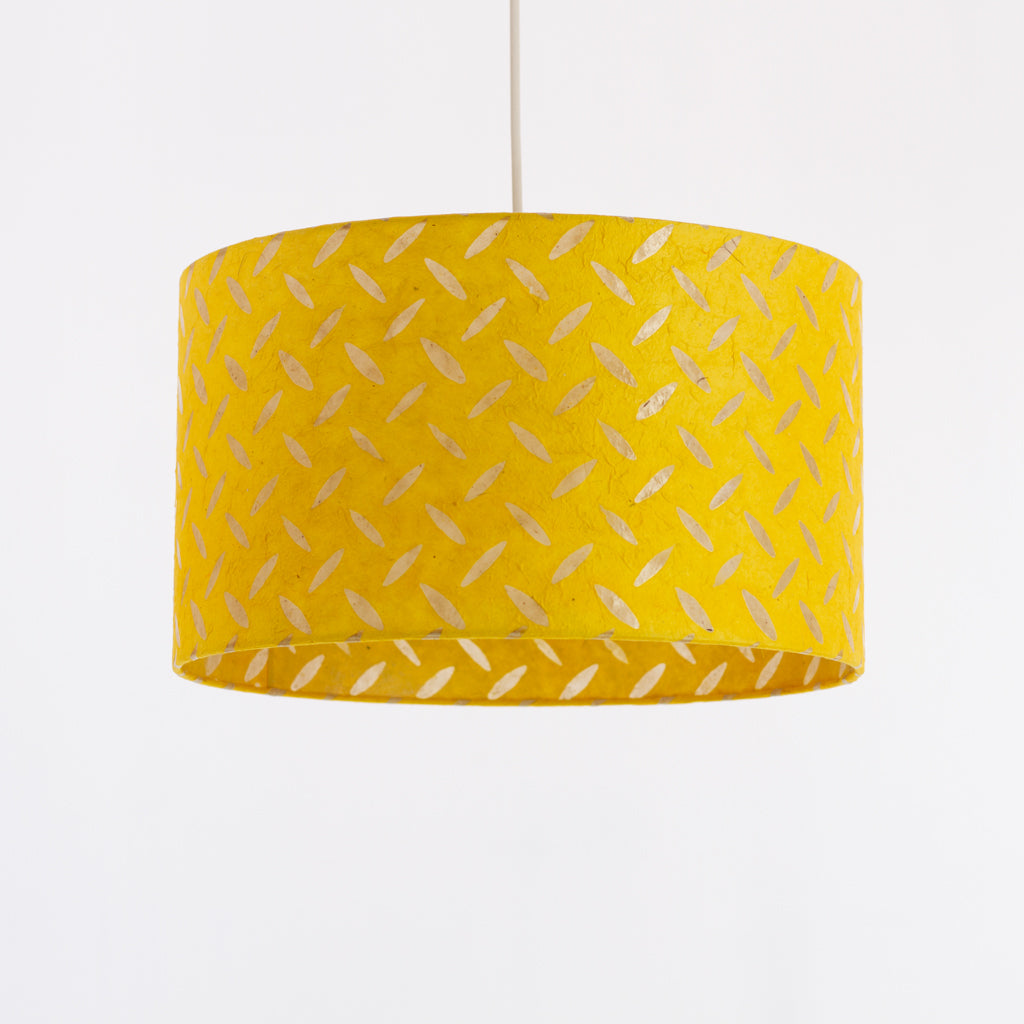 Drum Lamp Shade - P89 ~ Batik Tread Plate Yellow, 35cm(d) x 20cm(h)