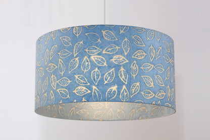 Drum Lamp Shade - P31 - Batik Leaf on Blue, 60cm(d) x 30cm(h)
