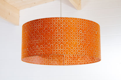 Drum Lamp Shade - P03 - Batik Orange Circles, 70cm(d) x 30cm(h)